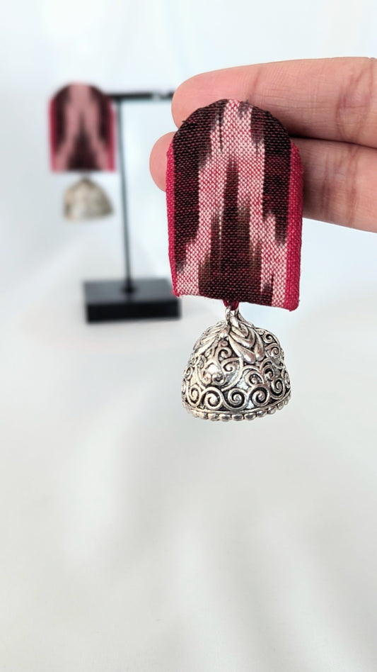 Ikat Earrings - Maroon