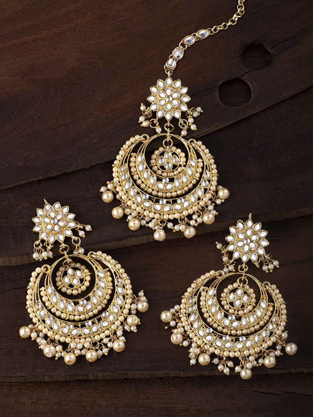 Shona Chandbali Set - Golden