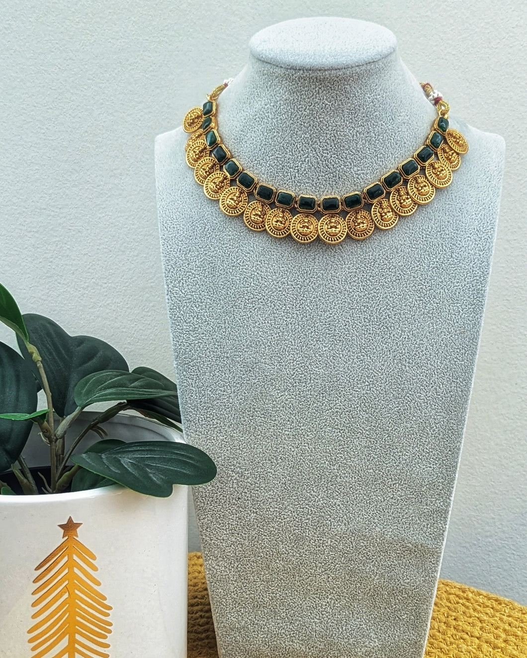 Coin Necklace - Emerald Green