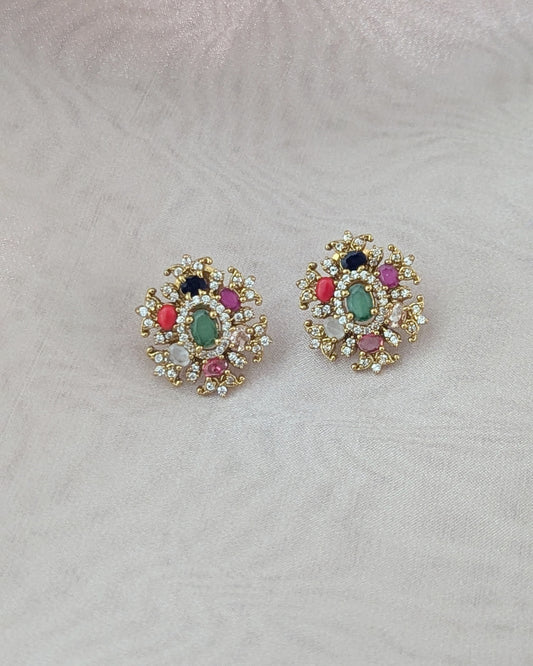 Premium quality stud/small earrings with multicolored stones.Pick-up in Ajax Ontario. Worldwide shipping available. Perfect for wedding, festival jewelry, indian Jewelry, kids jewelry, kundan jewelry, gifting, costume jewelry, fashion jewelry, Eid, onam, Diwali, karwachauth, navratri. Free shipping available. Jewelry for women.