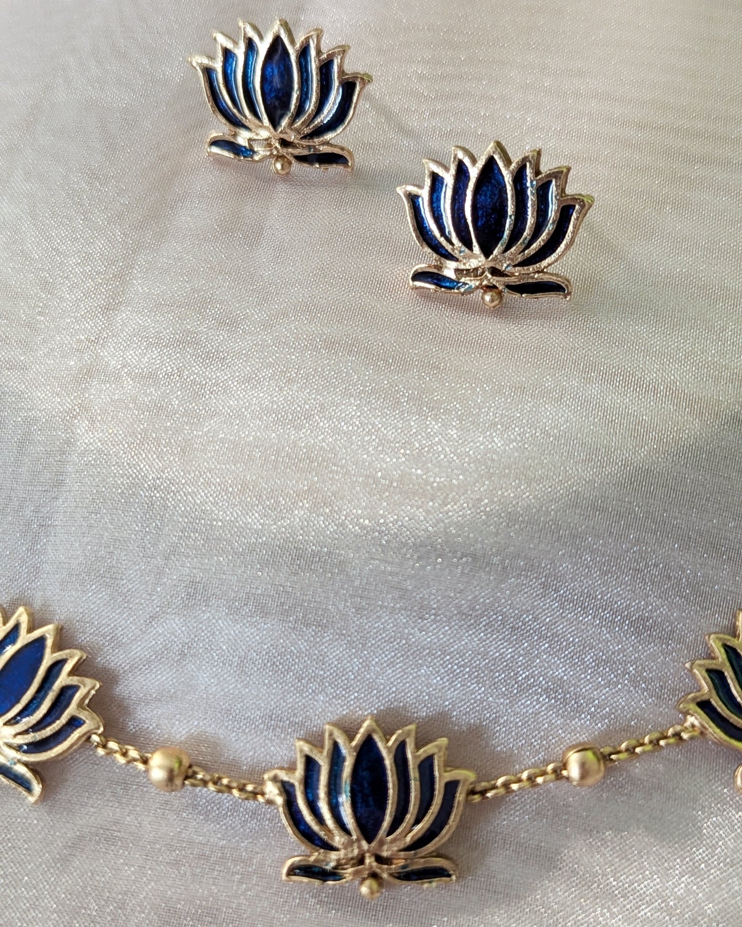 Lotus Necklace - Blue