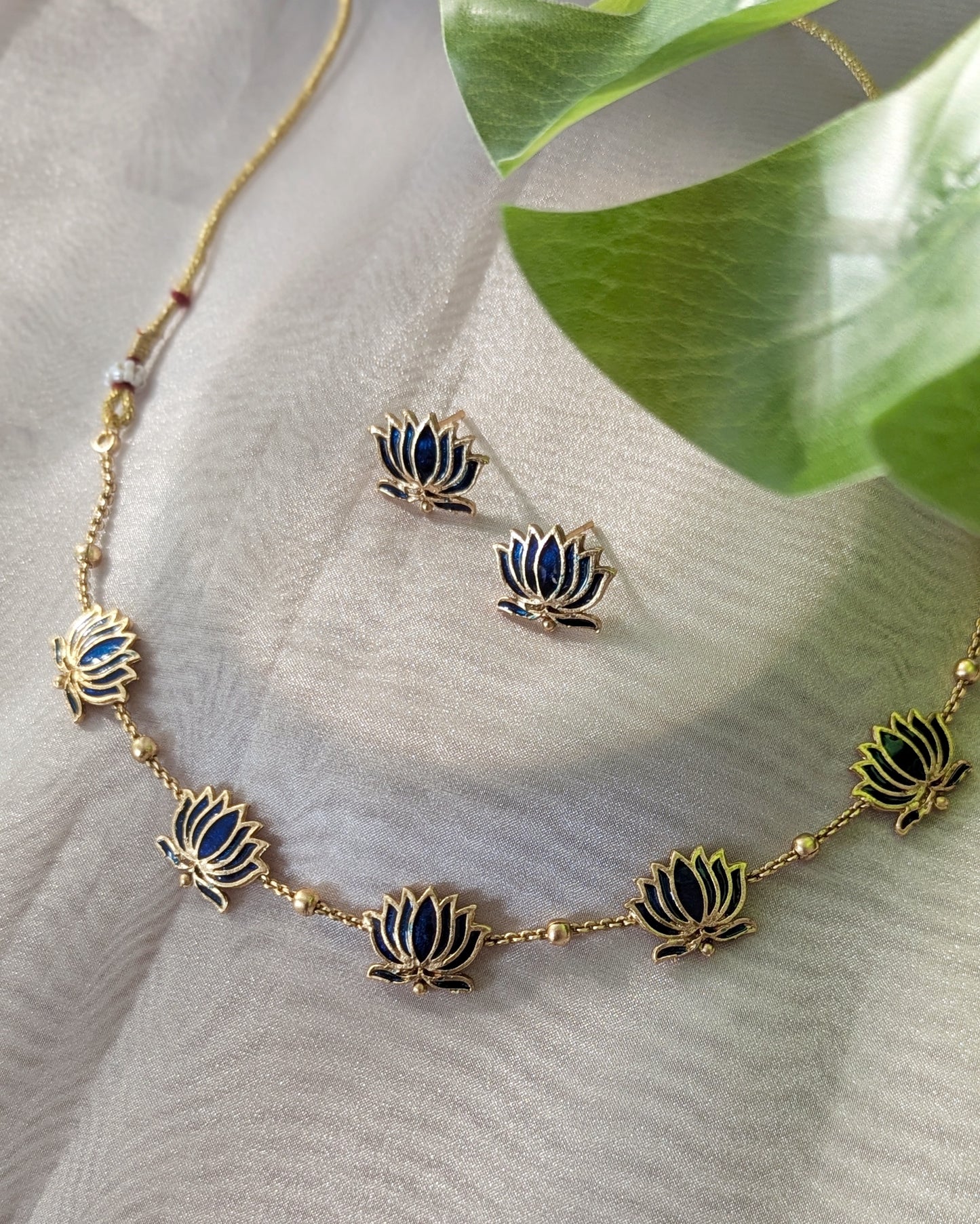 Lotus Necklace - Blue