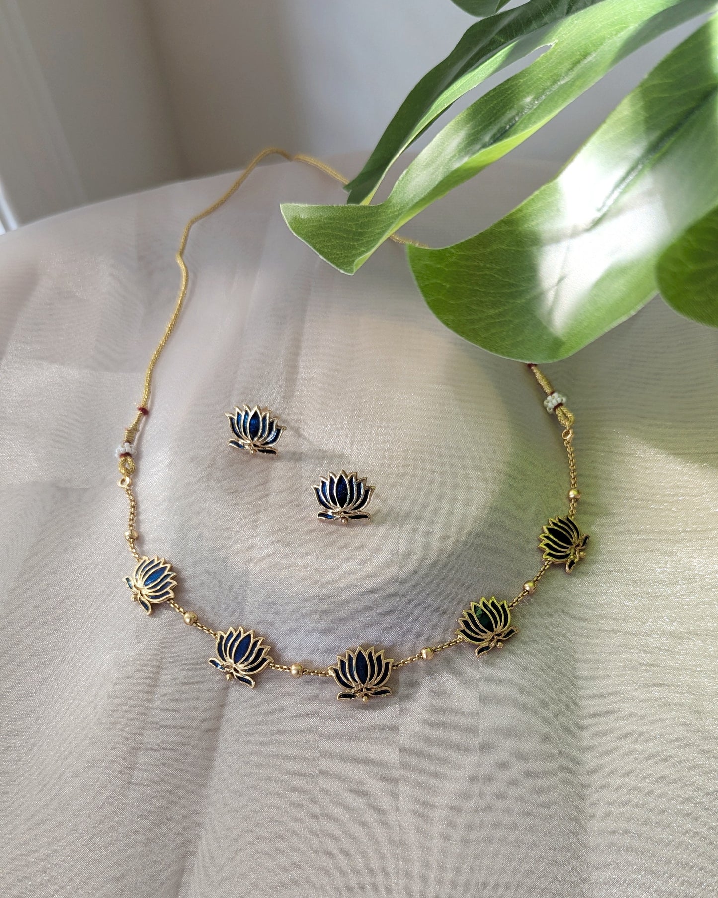 Lotus Necklace - Blue