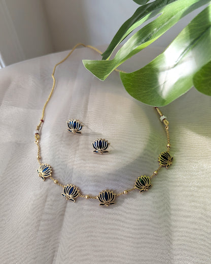 Lotus Necklace - Blue