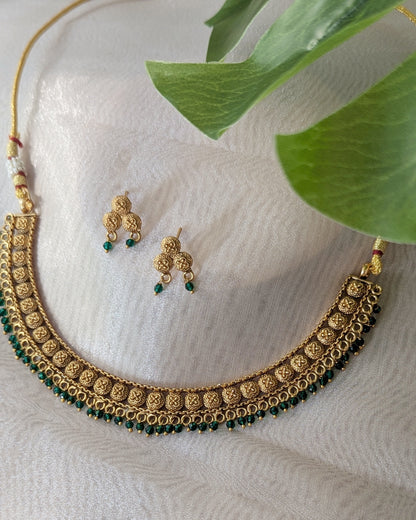 Diya Necklace - Emerald Green