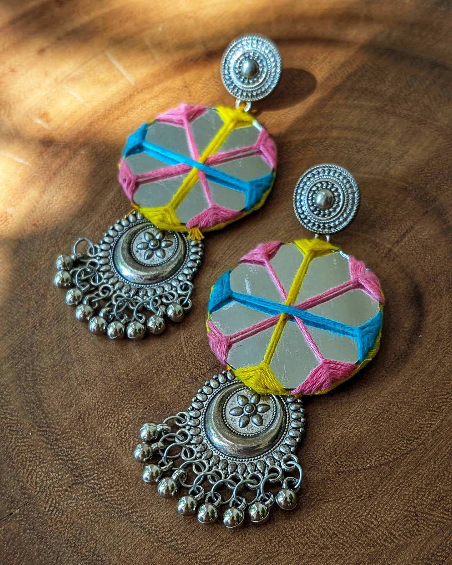 Ankita Mirror Earrings - Multi