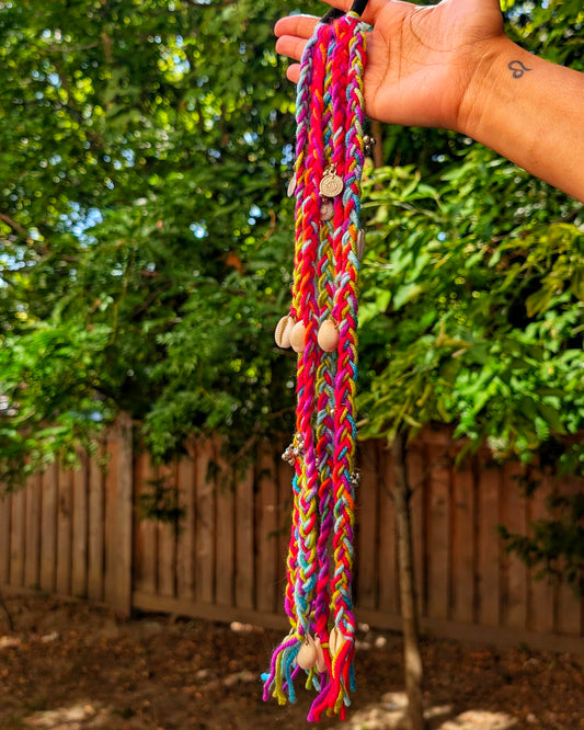 Long Fabric Hair String - Pink