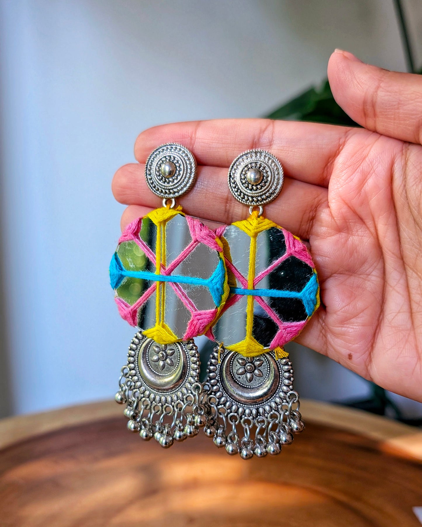 Ankita Mirror Earrings - Multi