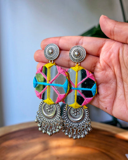 Ankita Mirror Earrings - Multi
