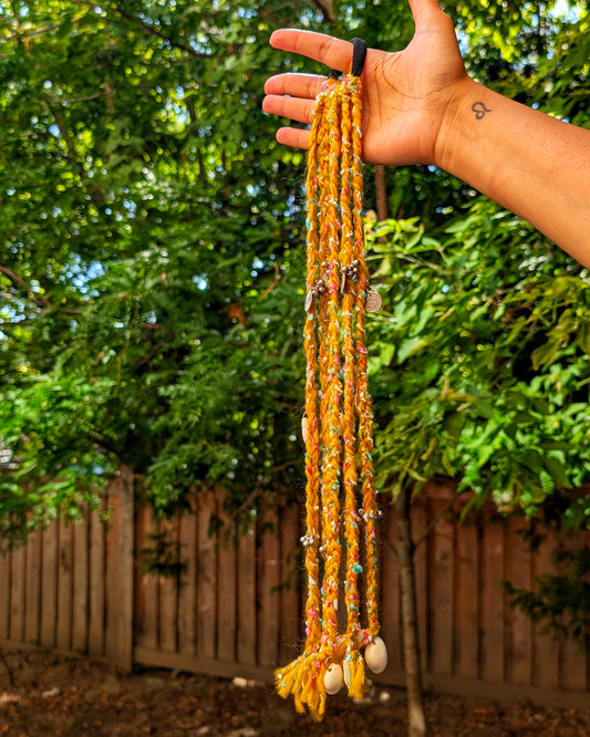 Long Fabric Hair String - Mustard