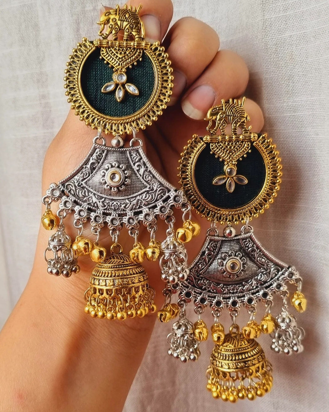 Radhika Dual Tone Jhumka