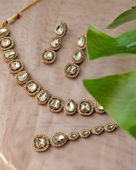 Naira Kundan Polki Necklace - White