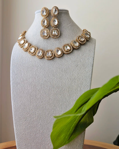 Naira Kundan Polki Necklace - White