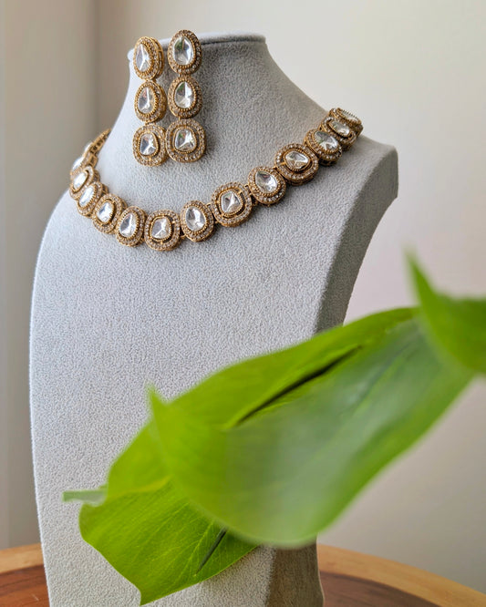 Naira Kundan Polki Necklace - White