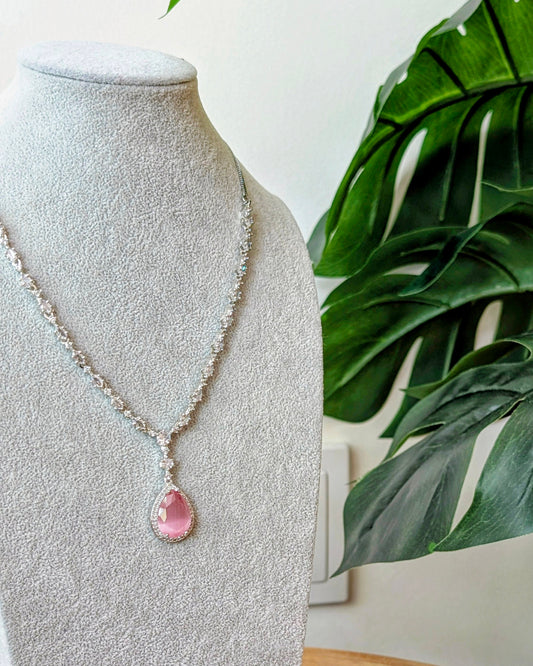 Diksha Elegant AD Necklace - Pink