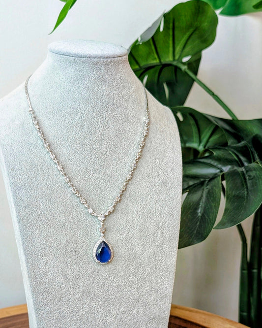 Diksha Elegant AD Necklace - Blue