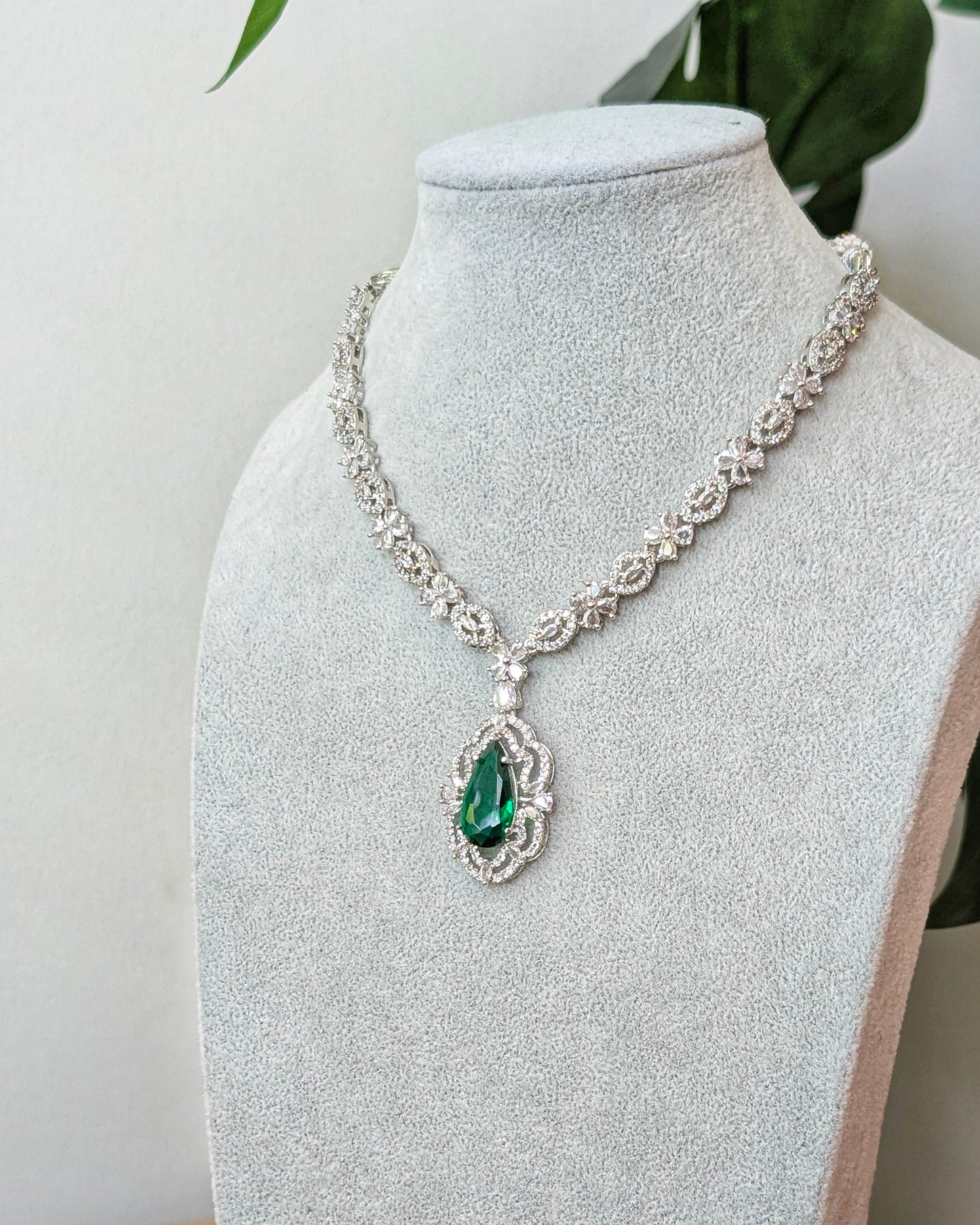 Shikha Elegant AD Necklace - Green