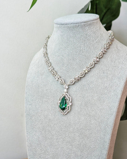 Shikha Elegant AD Necklace - Green