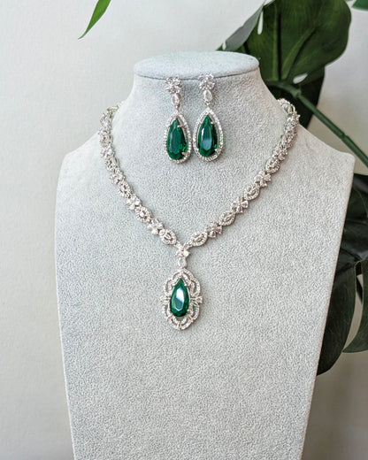 Shikha Elegant AD Necklace - Green
