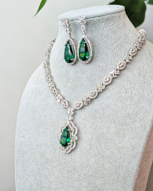 Shikha Elegant AD Necklace - Green