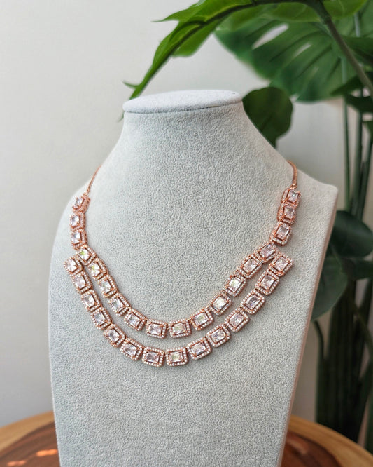 Sehej Two Layer Necklace - Rose Gold