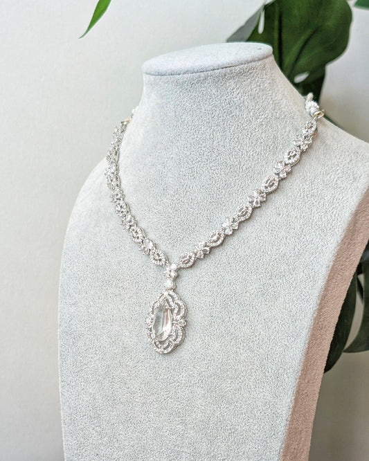 Shikha Elegant AD Necklace - Silver