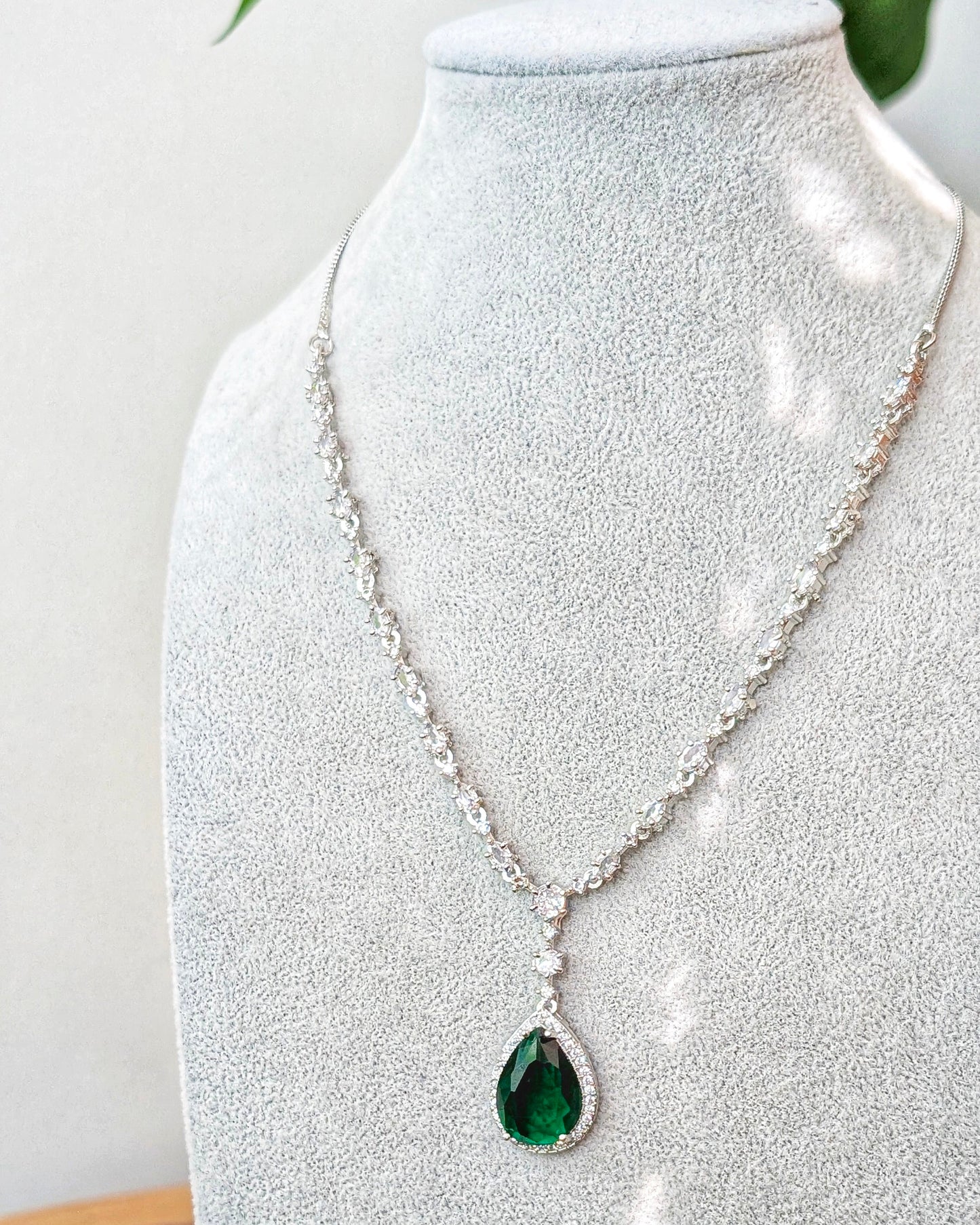 Diksha Elegant AD Necklace - Green