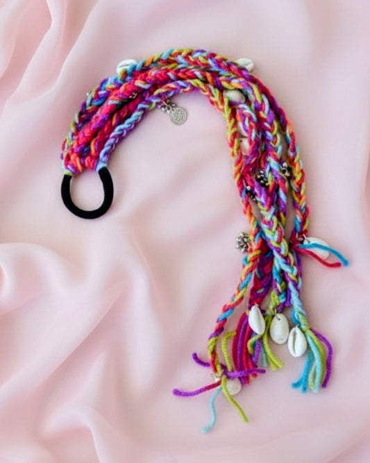 Long Fabric Hair String - Pink