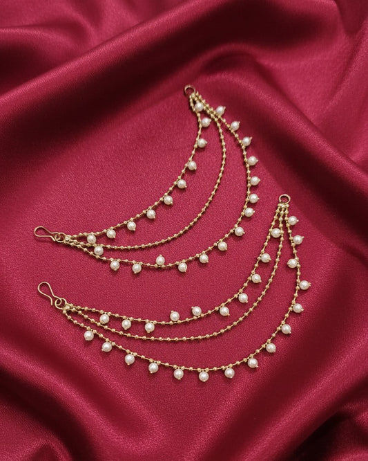 Bahubali Sleek Ear Chain - Golden