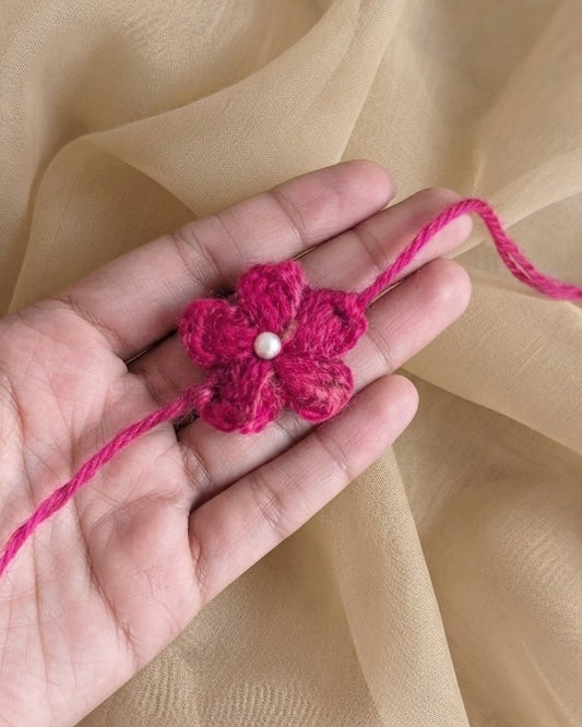 Soft Handmade Crochet Rakhi - Pink