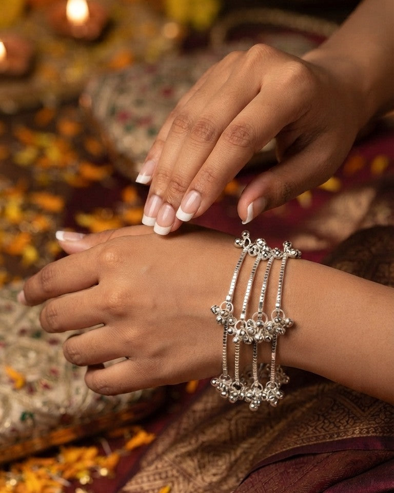Silver Ghungroo Bangles