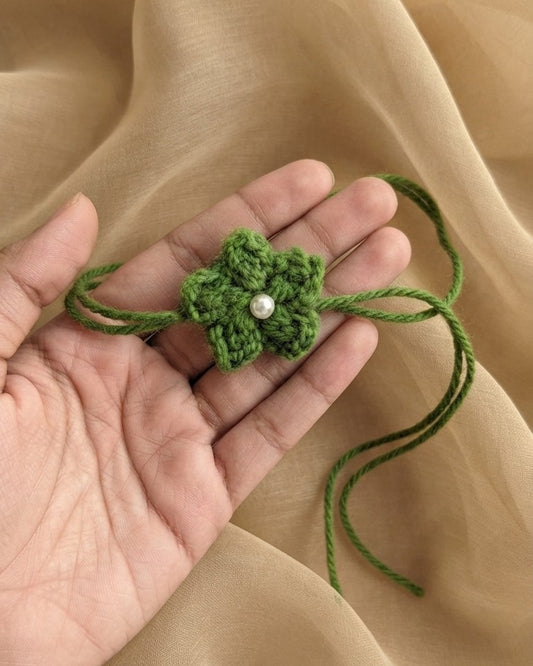 Soft Handmade Crochet Rakhi - Green