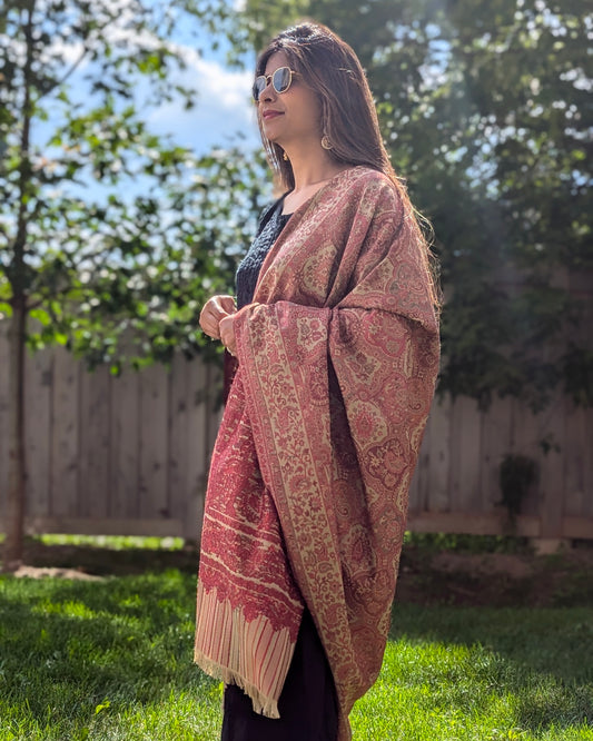 Unisex Kani Shawl - Coffee