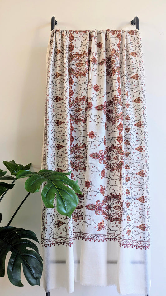 Amaal Zari Shawl - White
