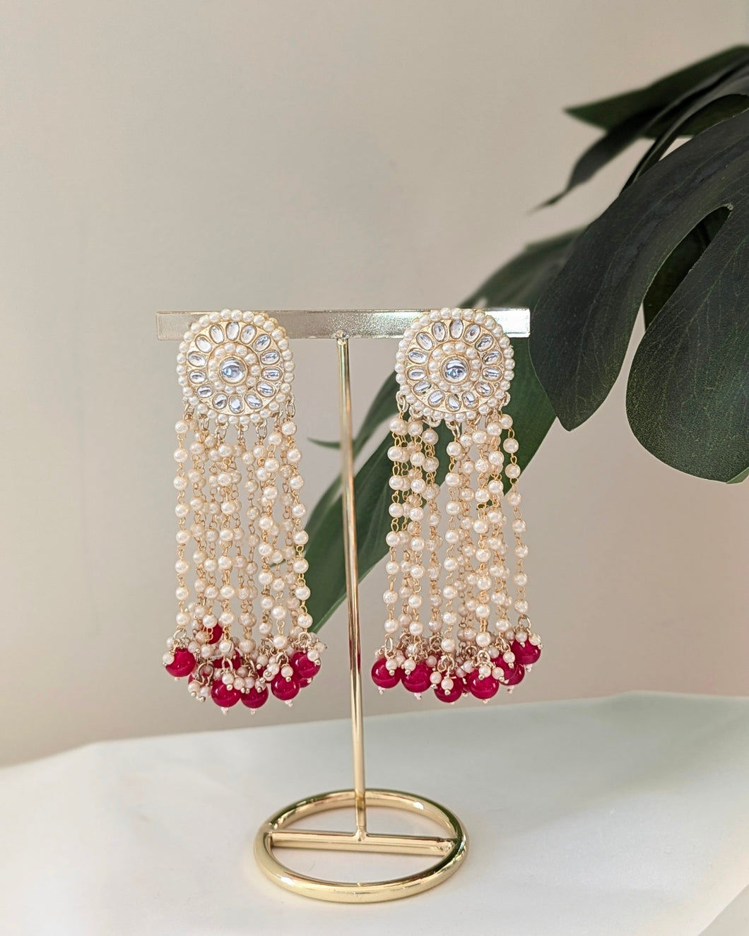 Shazia Earrings - Hot Pink