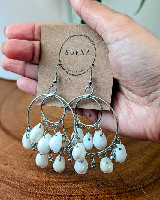 Cowrie Shell Hoops