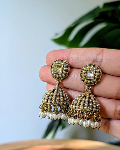 Ritvika Earrings - White