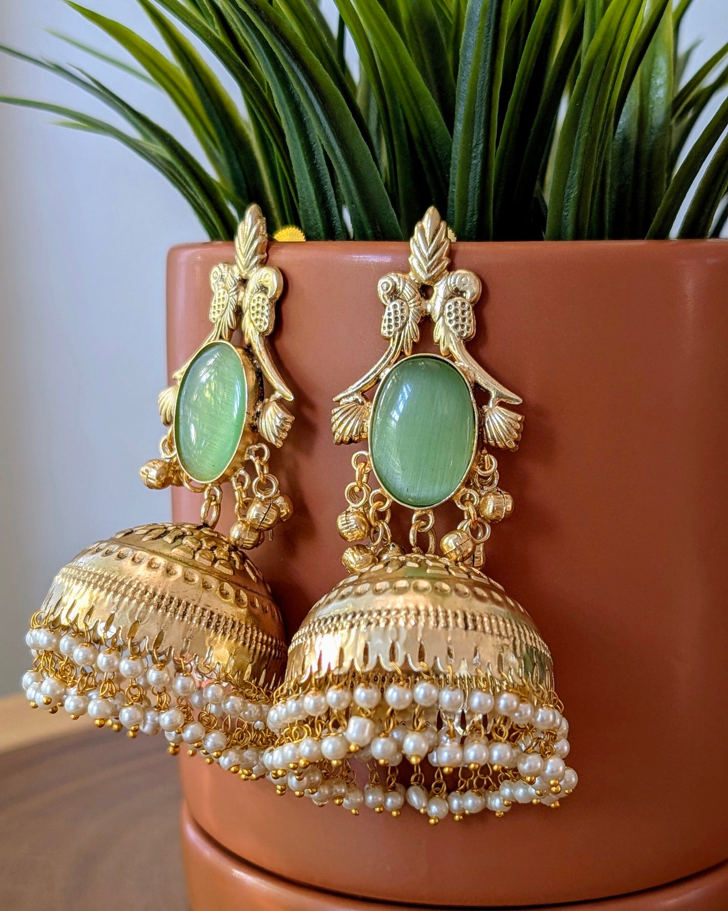 Ashnoor Jhumka - Mint Green