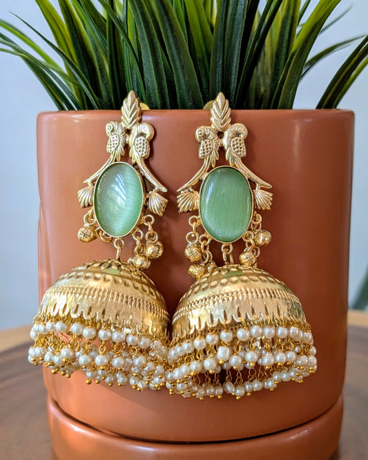 Ashnoor Jhumka - Mint Green