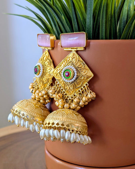 Anamika Jhumka - Baby Pink