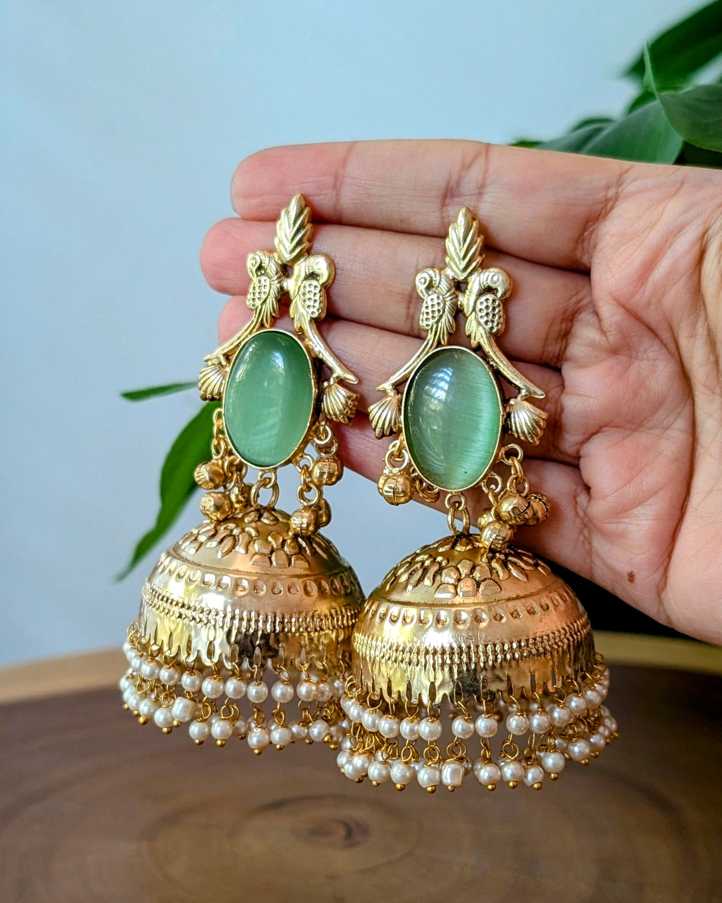 Ashnoor Jhumka - Mint Green