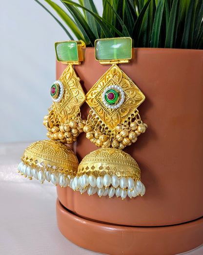 Anamika Jhumka - Mint Green