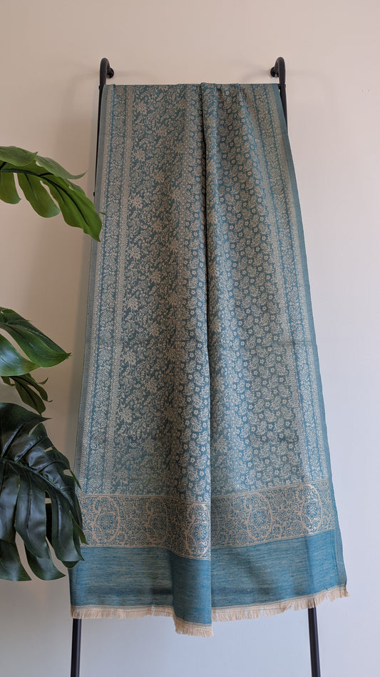 Gurnoor Stole - Turquoise Blue
