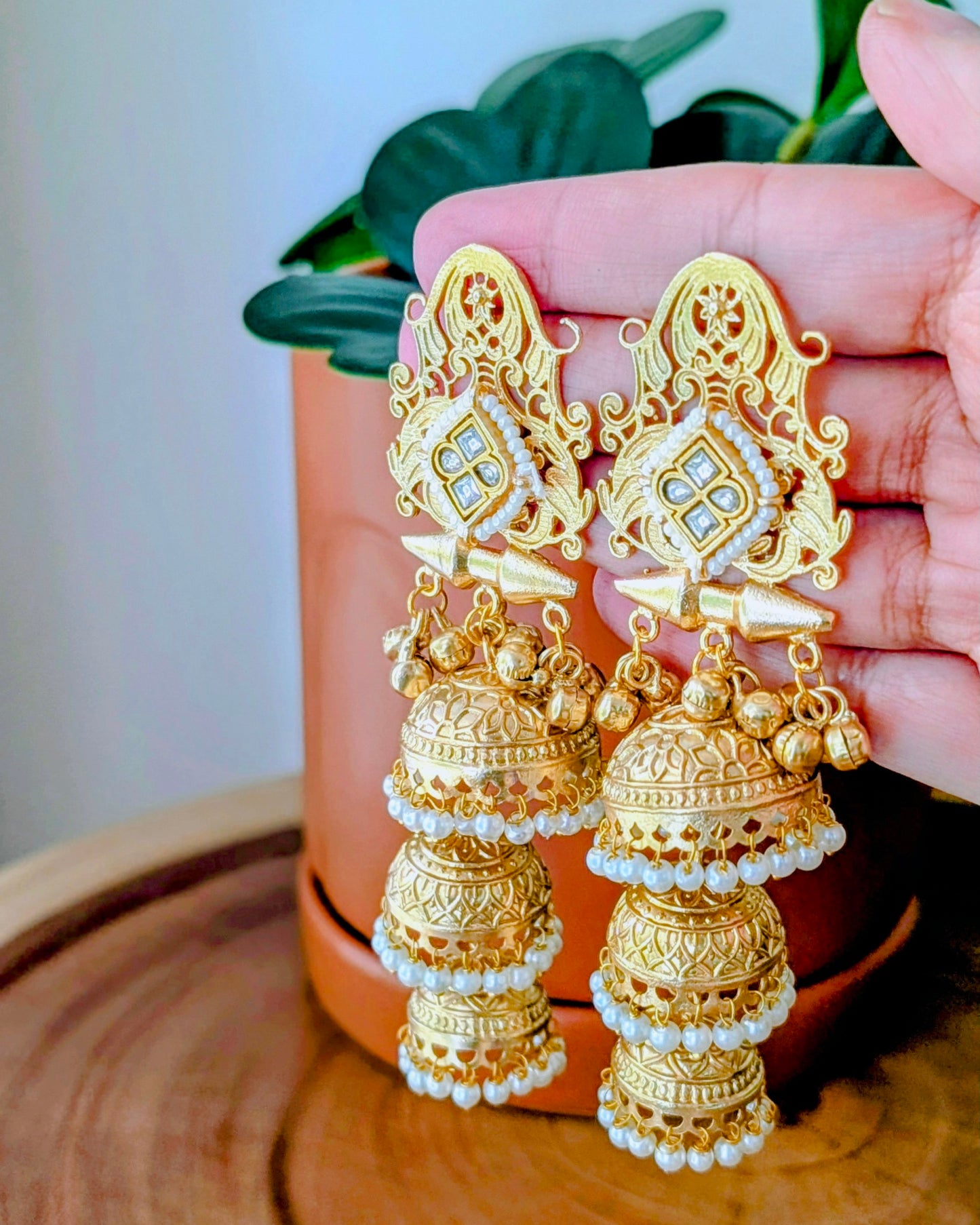 Fareeha Earrings - White