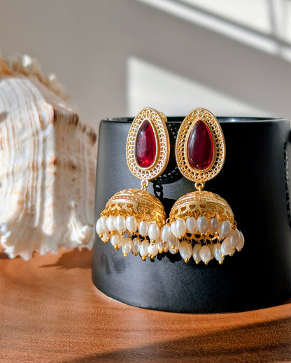 Vineeta Jhumki - Red