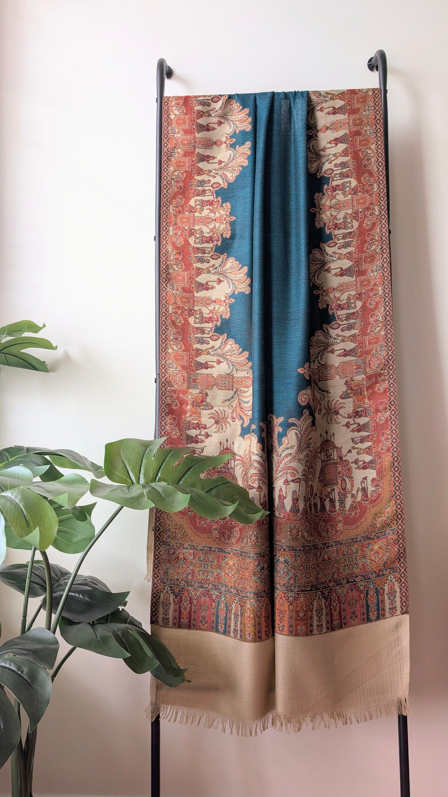 Jalsa Kashmiri Kani Woolen Stole - Teal