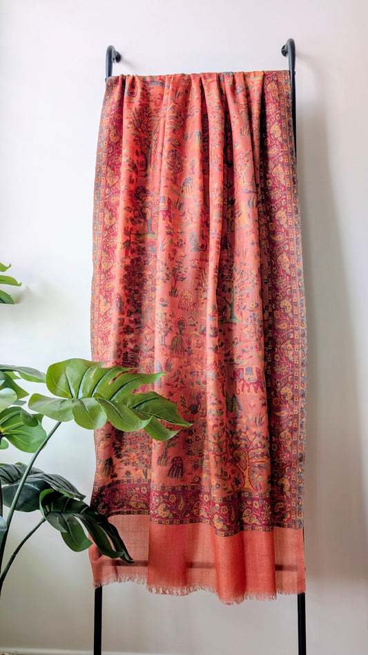 Pure Pashmina Shawl - Orangish Pink