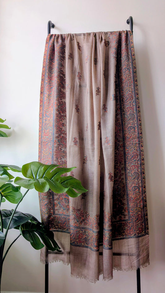 Pure Pashmina Shawl in Earthy Brown