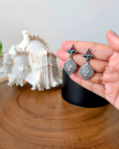 Noorie Oxidized Silver Brass Earrings