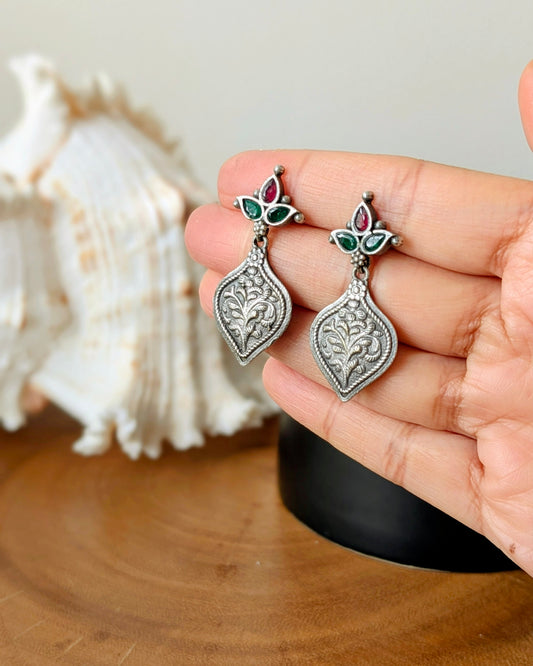 Noorie Oxidized Silver Brass Earrings